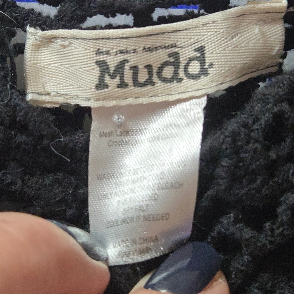 MUDD Black Crochet Lace Top SIZE L - Picture 4 of 8